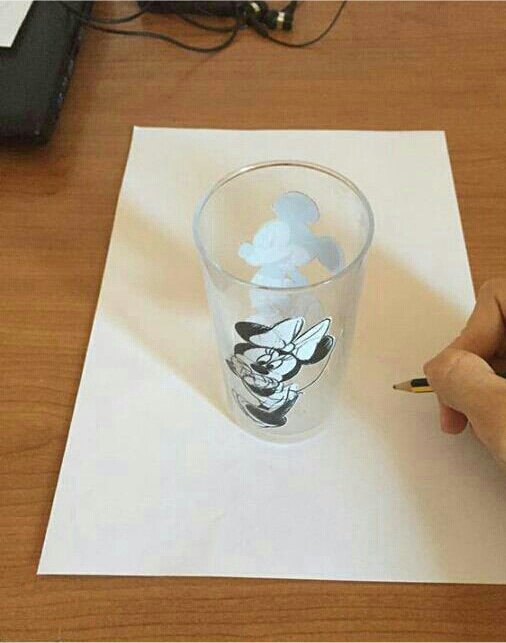 This glass looks like it was coming out of the drawing.