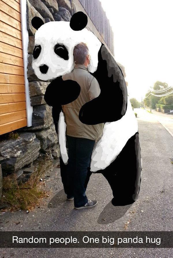 geeohsnap snapchat - Random people. One big panda hug