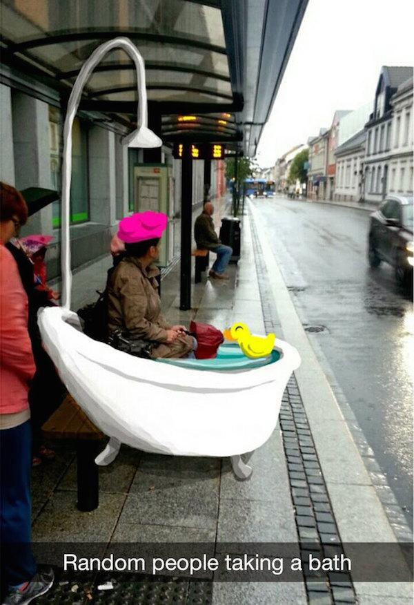 snapchat drawings on people - Ultetica Till Random people taking a bath