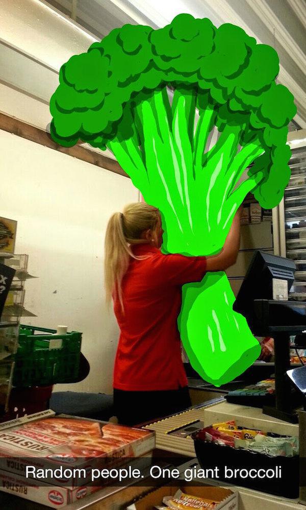realistic snapchat drawings - Random people. One giant broccoli Sila