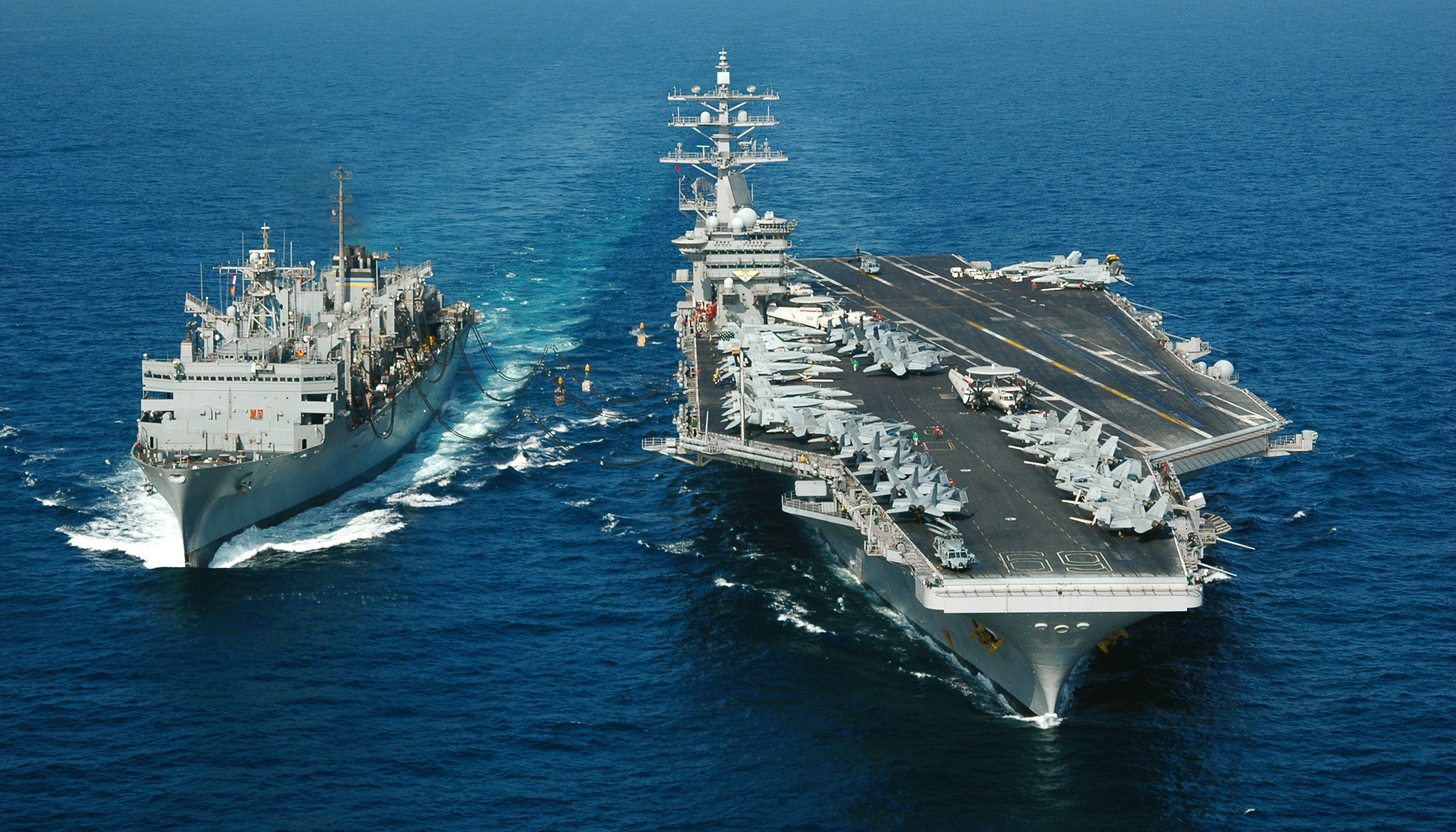 The U.S. has 19 aircraft carriers, compared to the rest of the world's 12 aircraft carriers combined.