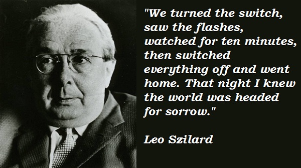 1934 – Leo Szilard patented the chain-reaction design for the atomic bomb.
