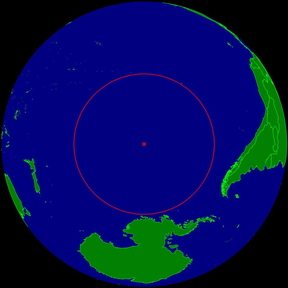 Point Nemo (the farthest place on Earth from land).