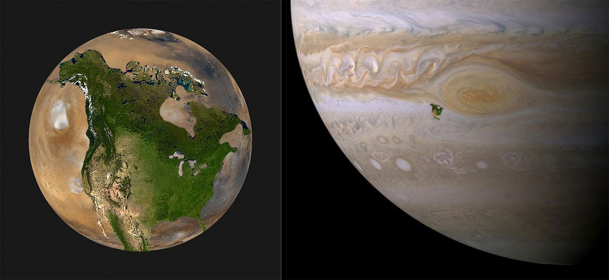 If North America were on Jupiter or Mars.