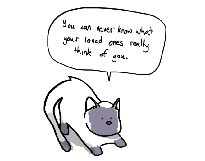 hard truths from soft cats - You can never know what your loved ones really o think of you.