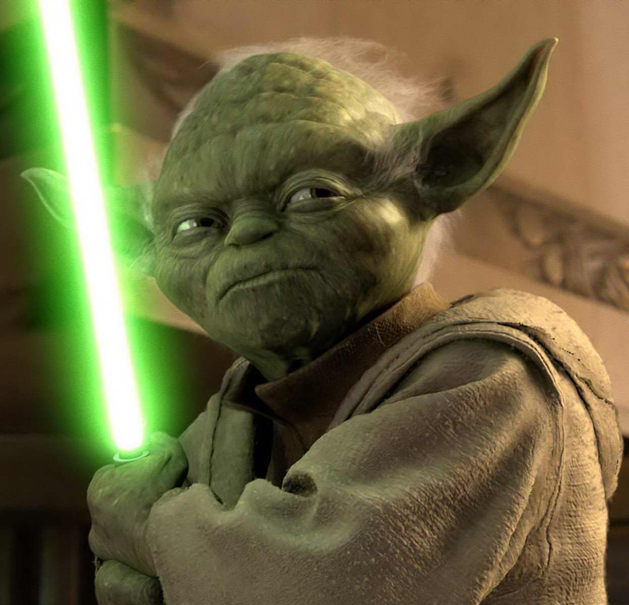 Yoda, "Star Wars" Yedi Master knew Anakin Skywalker killed women and children on 

Tatooine to "avenge" his mother but said nothing. Could have saved all those children... you green prick.