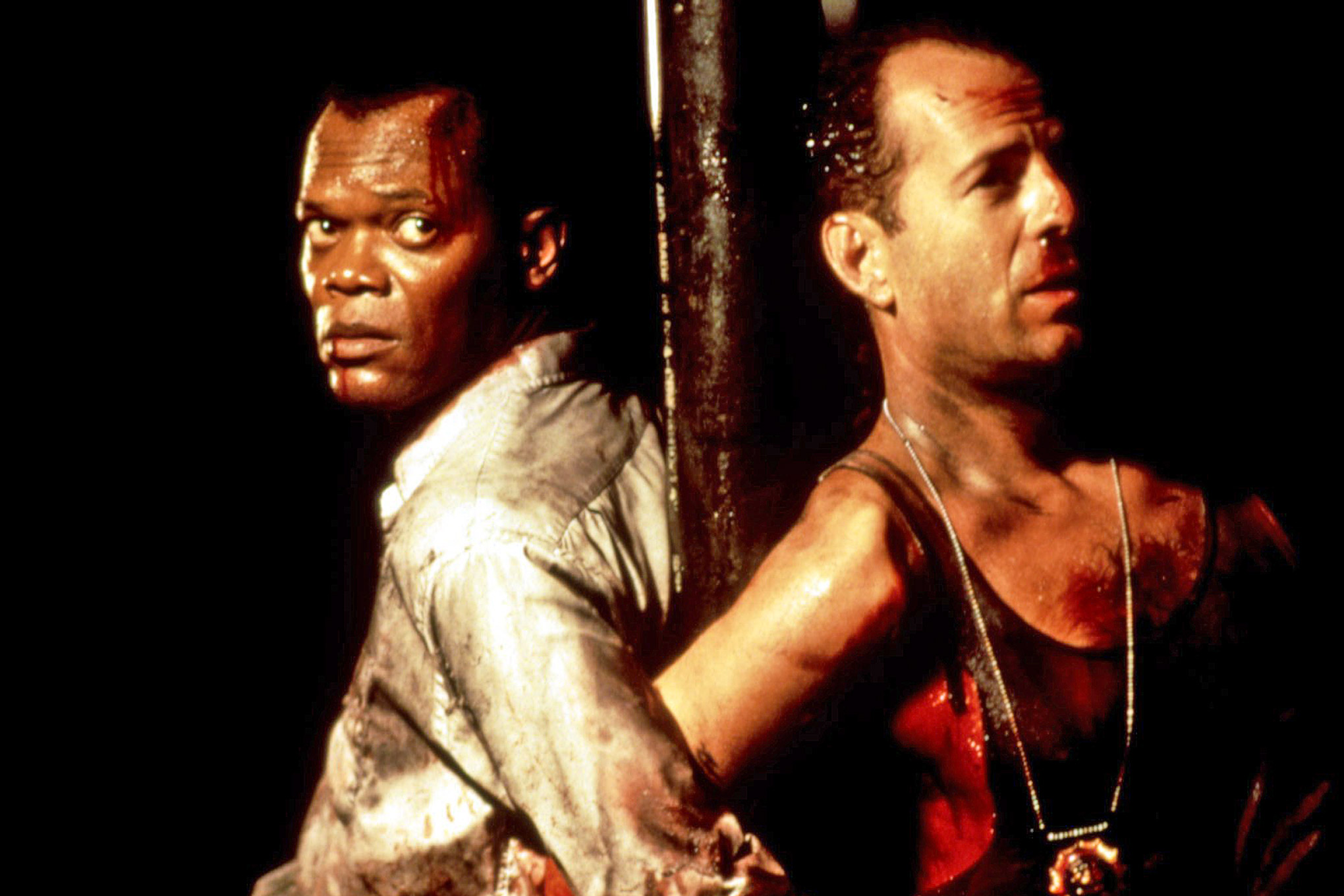 Die Hard With A Vengeance - In this alternative ending McClane did not have a fluke, and Simon got away.  Some time after the events of the film, we find a triumphant Simon Gruber hiding out in Hungary after killing all partners, girlfriend included. There Simon is approached by McClane who was a suspect, had been interrogated by the FBI and forced out of the NYPD. He then forces Simon to play a game of Russian Roulette called McClane says, using a mini rocket launcher with the sights and targeting arrows removed. After winning the game and forcing Simon to shoot himself in the chest with a rocket, it’s revealed that McClane was wearing a flak jacket.