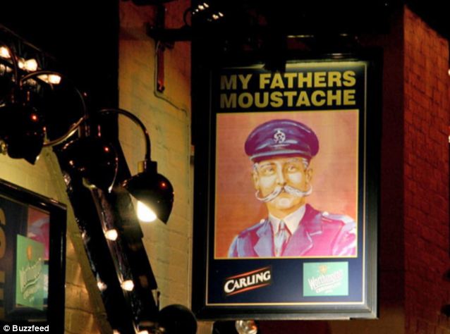 funny bar name my fathers moustache pub - My Fathers Moustache Carling Buzzfeed