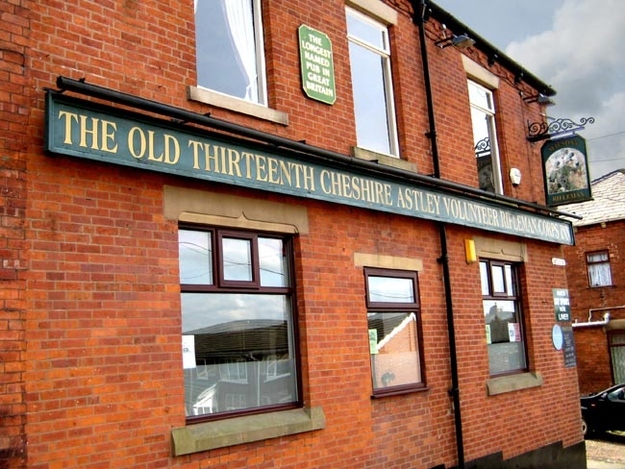 funny bar name pub with longest name - The Old Thirteenth Cheshire Astley Volunteer An