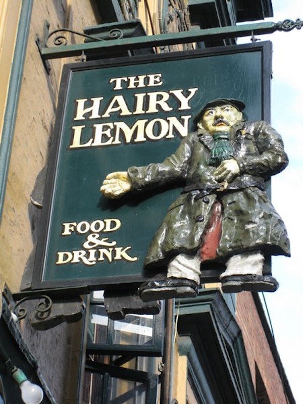 funny bar name english pub - The Hairy Lemon Food Drink