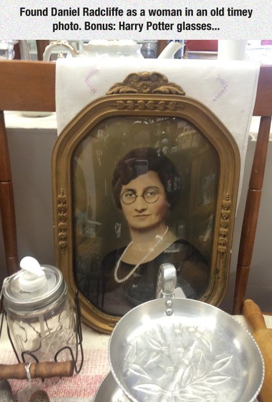 you re a woman harry - Found Daniel Radcliffe as a woman in an old timey photo. Bonus Harry Potter glasses... 3