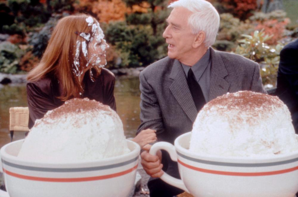 Similar spoof was in "Wrongfully Accused" (1998) where Leslie Nielsen's character did not know what to do until he ate a Mentos. This was a clear spoof of Mentos commercial, but the product was placed in the movie nonetheless.