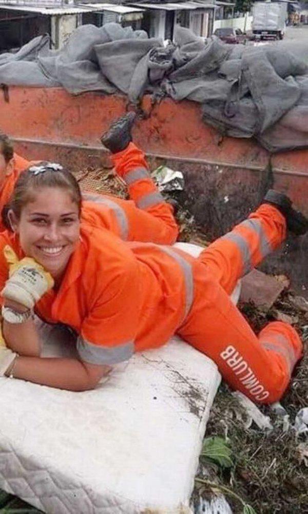 Pictures of her posing as she cleans the streets of Brazil have led to her being offered several modeling jobs as well as, of course, many dates. The pictures started circulating on WhatsApp and quickly went viral.