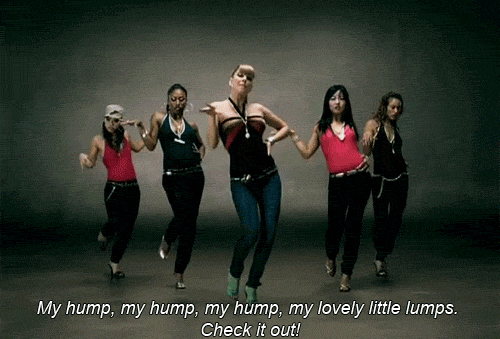 Black Eyed Peas made a song about Fergie's butt, the word hump was said about 20 times and made people miss the Se7en Jeans commercial in that song.