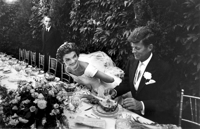 Capturing a period before flatulence in public was frowned upon, Jackie Kennedy 'let's one out' during her wedding to John F. Kennedy (1953).