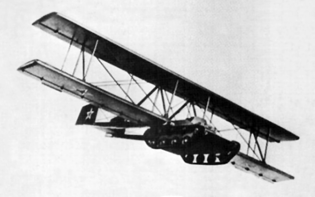 One of the major problems faced by the Japanese military during WW2 was the challenge of transporting heavy equipment, like tanks, from island to island. A potential solution was found in the form of flying, or rather gliding, tanks. These light tanks featured detachable wings, empennage (stabilizing surfaces at the tail-end of an aircraft), and take-off carriages. But because the tracks of the tank would never survive a landing, a pair of detachable skis were attached to the machine. Once detached from an aircraft, like the Mitsubishi Ki-21 "Sally" heavy bomber, it would coast to the destination like a glider, land, and assume responsibilities as an armored ground vehicle. The Japanese managed to produce some prototypes of these flying tanks, including the Maeda Ku-6 and the Special No. 3 Flying Tank, or Ku-Ro.