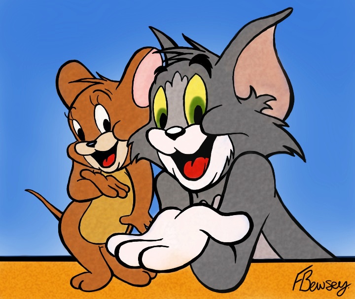 Tom and Jerry are British and German soldiers. Tommies was a slang for British soldiers, while British called Germans Jerries, because of their funny helmets, which was a slang name for potty chair. Jim McLennan writes: "I think it’s safe to assume, especially in the context of a series which began right around the time of the Battle of Britain, that the choice of these names was no accident, especially since it precedes the American entry into World War II. [...] Perhaps the most disturbing thing about this theory is that Jerry is the good guy, the peace-loving victim of Tom’s evil schemes, but who usually wins due to his superior intelligence. Read in a wartime context, the suggestion that violence isn’t a solution goes beyond the subversive and borders on outright sedition". MGM said this is false: "Even at the height of the war, Tom and Jerry was a series almost entirely free of political commentary."