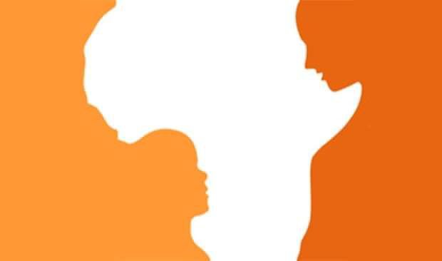 Hope for African Children Initiative logo is a mother and a child with the image of Africa between them.