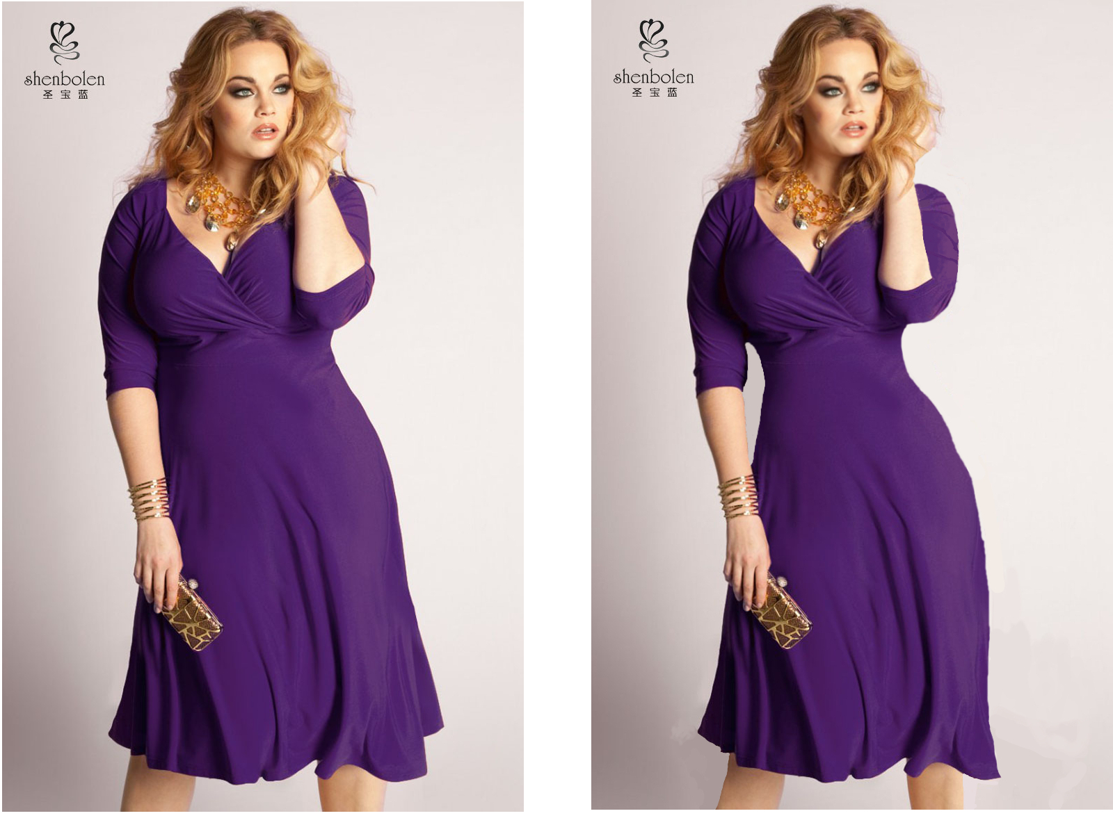 plus size dress purple - 02 shcabolen shenbolen