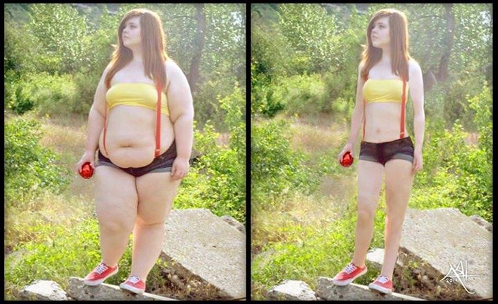 curvy model photoshopped
