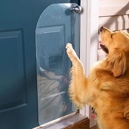 Use a door protector to minimize damage from scratching.