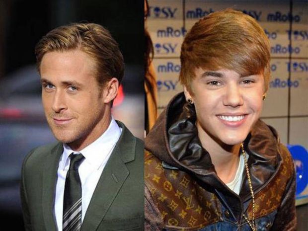 Justin Bieber and Ryan Gosling are distant cousins.