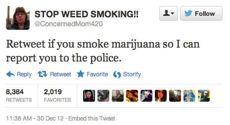 Internet Troll Warns Kids To "Stop Weed Smoking!!"