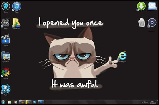 internet explorer funny - . I opened you once It was awful. S