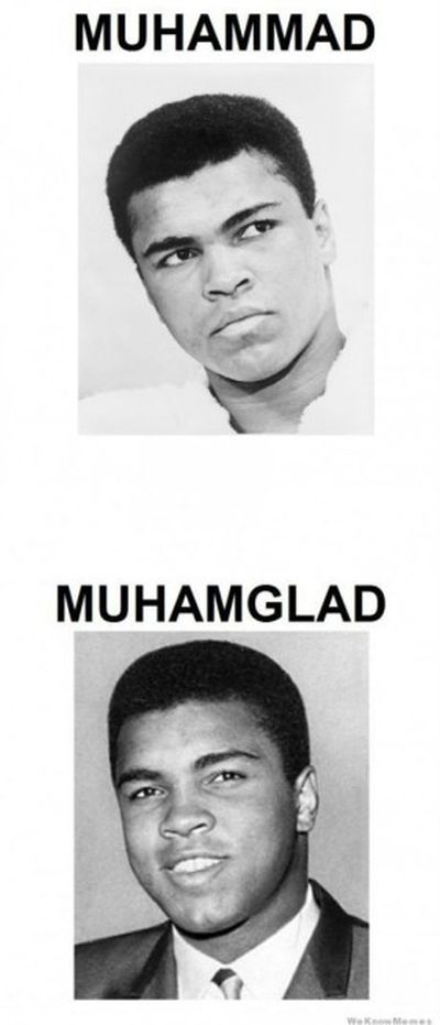 punny celebrity names - Muhammad Muhamglad Wm