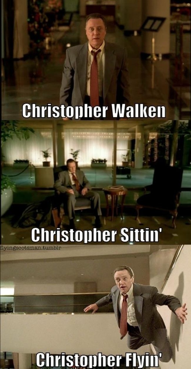 celebrity name puns - Christopher Walken Christopher Sittin flyingscotsman.tumblr Christopher Flyin'