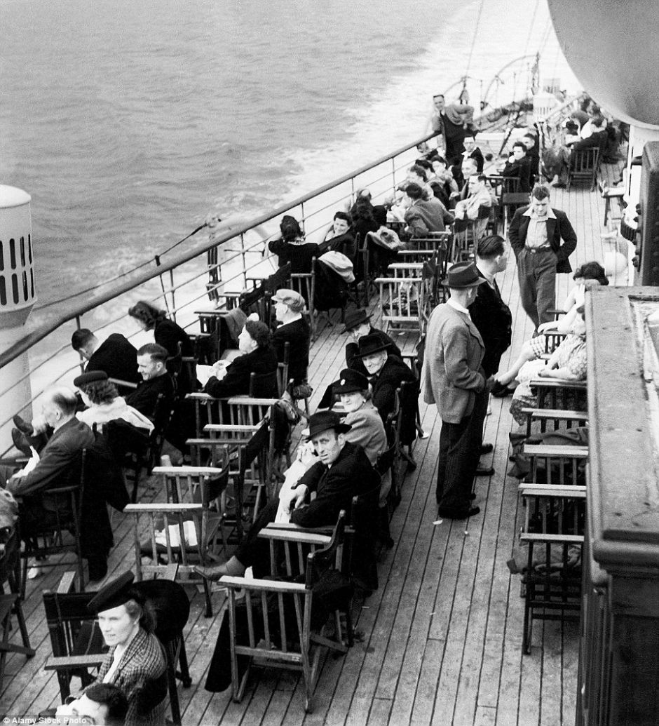 People loved to sit on the decks even when it was cold...