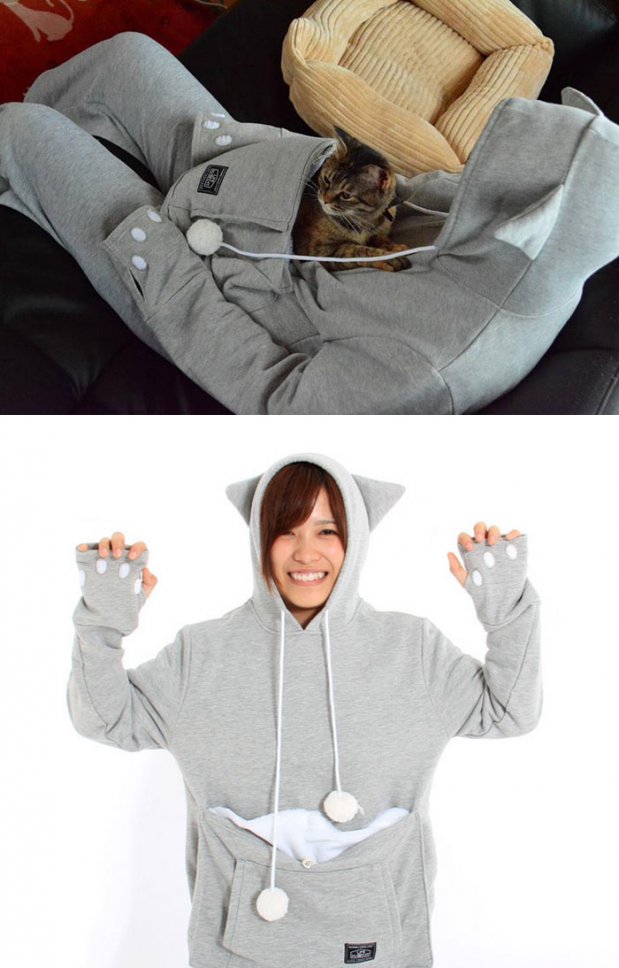 cat pocket sweatshirt