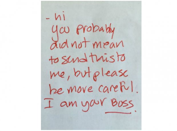 The boss could shame her, but he didn't. He only sent this back, no scolding, she wasn't fired. I think this respectful answer was worse for her than all the "WTF are you doing?" questions. What do you think?