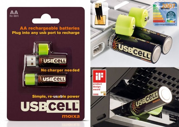 These batteries are rechargeable by putting them in an USB port.