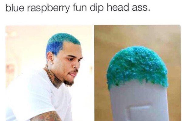 chris brown fun dip - blue raspberry fun dip head ass.