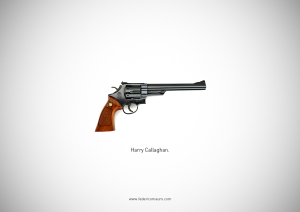 famous characters with guns - Harry Callaghan.