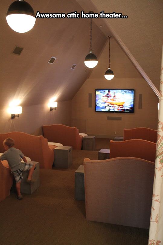 attic movie theater - Awesome attic home theater...
