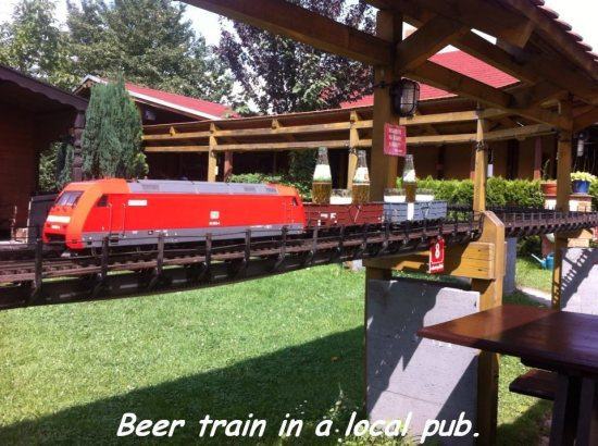 train - Beer train in a local pub.