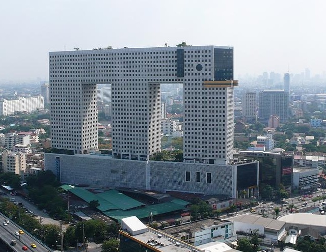 Chang Building, Bangkok. Also called "The Elephant Building" is supposed to look like an elephant; while the architect says the glorious animal can be clearly seen, others say "It must be one diseased animal"