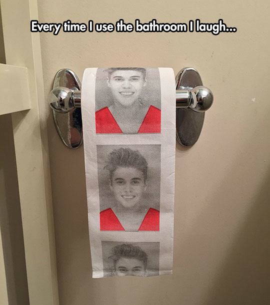 Every time I use the bathroom I laugh