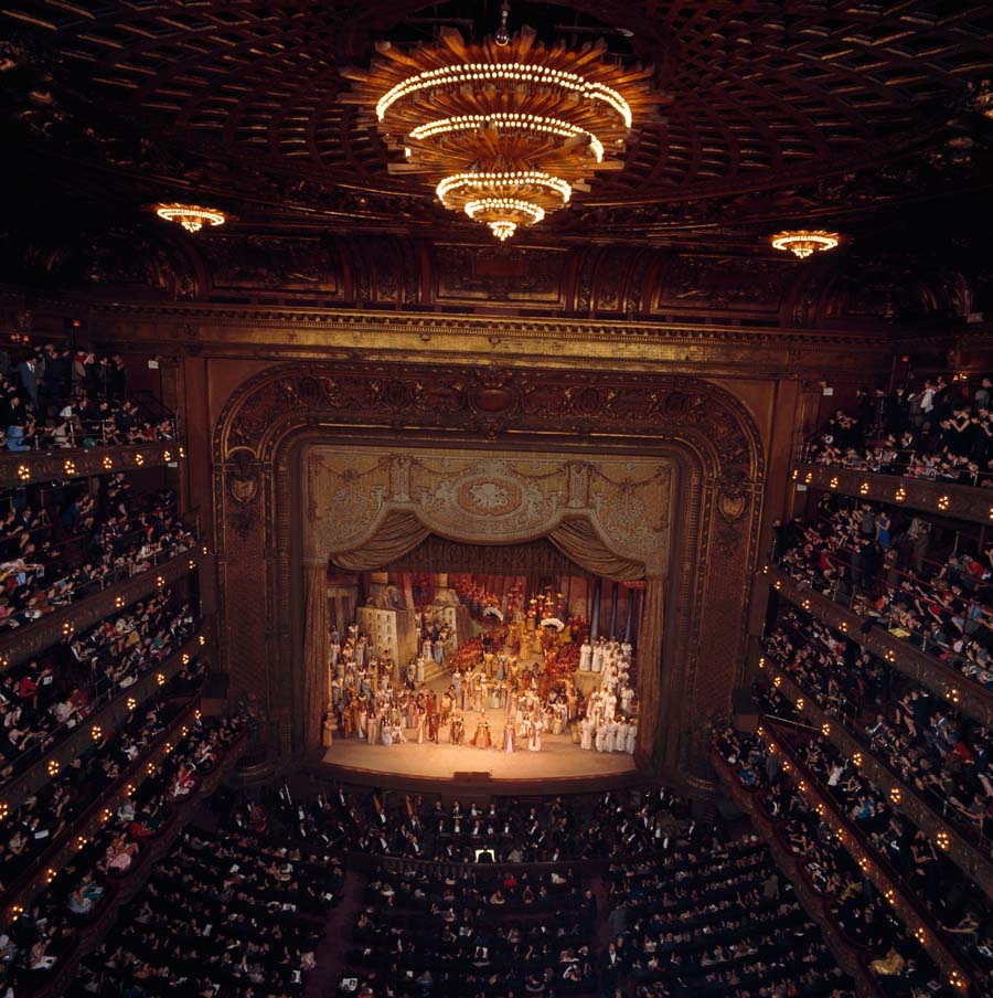 A performance of the opera, Aida, in New York City, 1964.