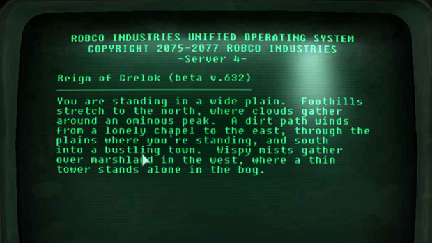 In the Hubris Comics’ building in Fallout 3, there is a terminal in the computer games division that contains an actual working text adventure called The Reign of Grelok.