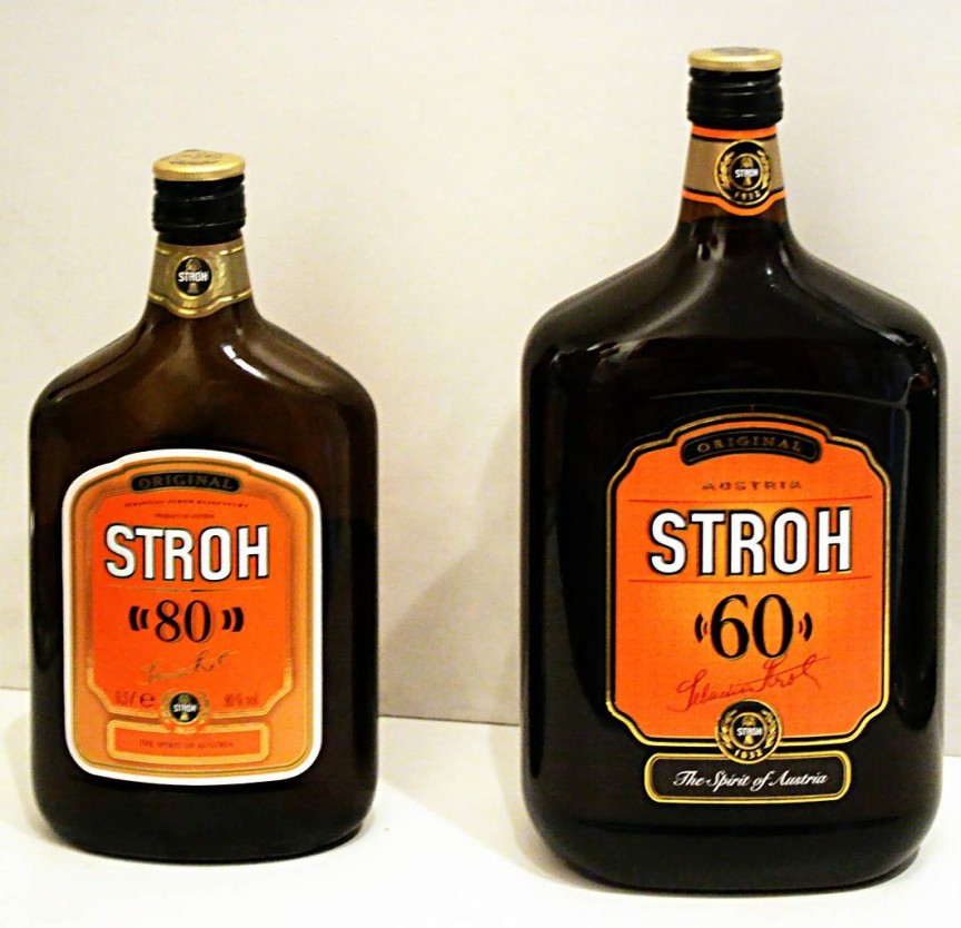 10. Stroh Rum – 80%. Hailing from Austria, this rum is so strong Austrians integrate it into their warm drinks. If you’re not ready for the 80% version, there is 60 or even 40% version.
