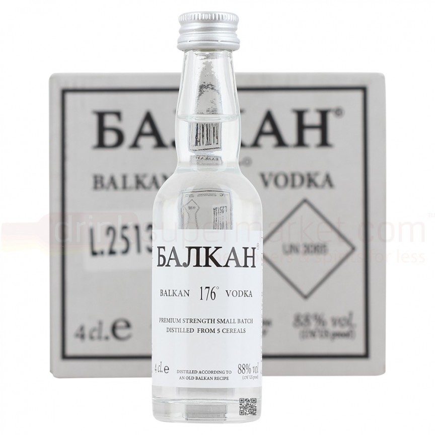 7. Balkan Vodka – 88%. The bottle has about 13 different label warnings. This vodka comes from Bulgaria and triple distilled. It is highly recommended that drinkers enjoy this mixed in with something else, as drinking straight may cause some significant health problems.