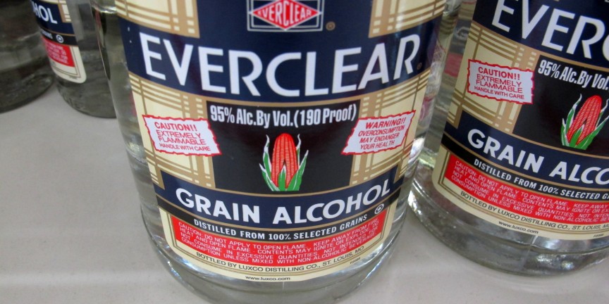 2. Everclear – 95%. There are actually two different warning labels; one to note that the liquor is extremely flammable, and the other discouraging people from drinking it straight. With an alcohol content of 95% and a proof of 190, this vodka is not for the faint of heart. In 1979, it was named the most alcoholic drink by the Guinness Book of World Records and was even banned in the United States and Canada for quite some time.