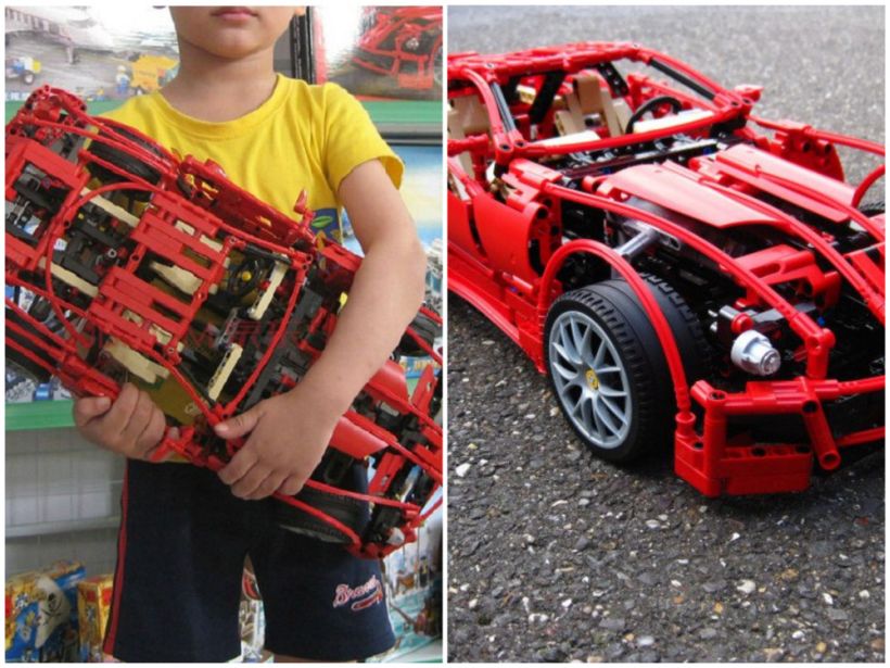 Already assembled Lego car.