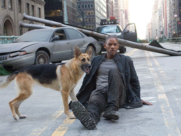 I Am Legend (2007). This movie was in making for over 10 years, first Ridley Scott who was supposed to be directing bailed and then Arnold went away because of that.