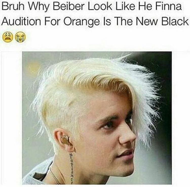 finna memes - Bruh Why Beiber Look He Finna Audition For Orange Is The New Black
