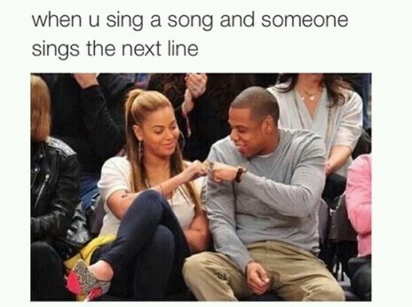couple beyonce jay z - when u sing a song and someone sings the next line