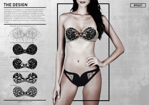 This bikini is made out of a material that absorbs water pollution.